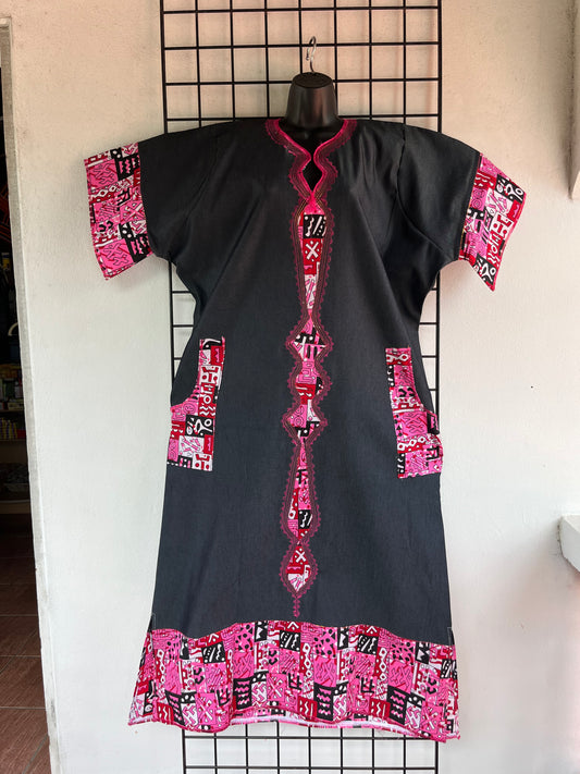 Pink and Charcoal Grey Dress